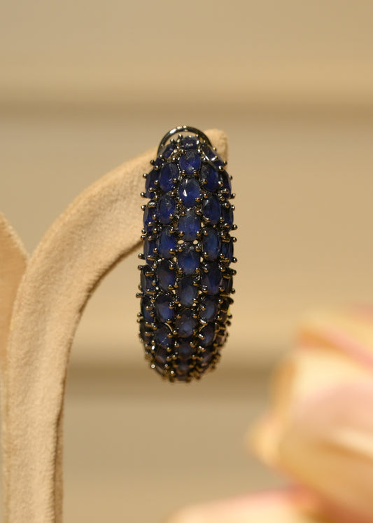 Blue Velvet Luxe Hoops Earrings
