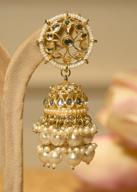 Chandani Pearl Drop Jhumka Earrings