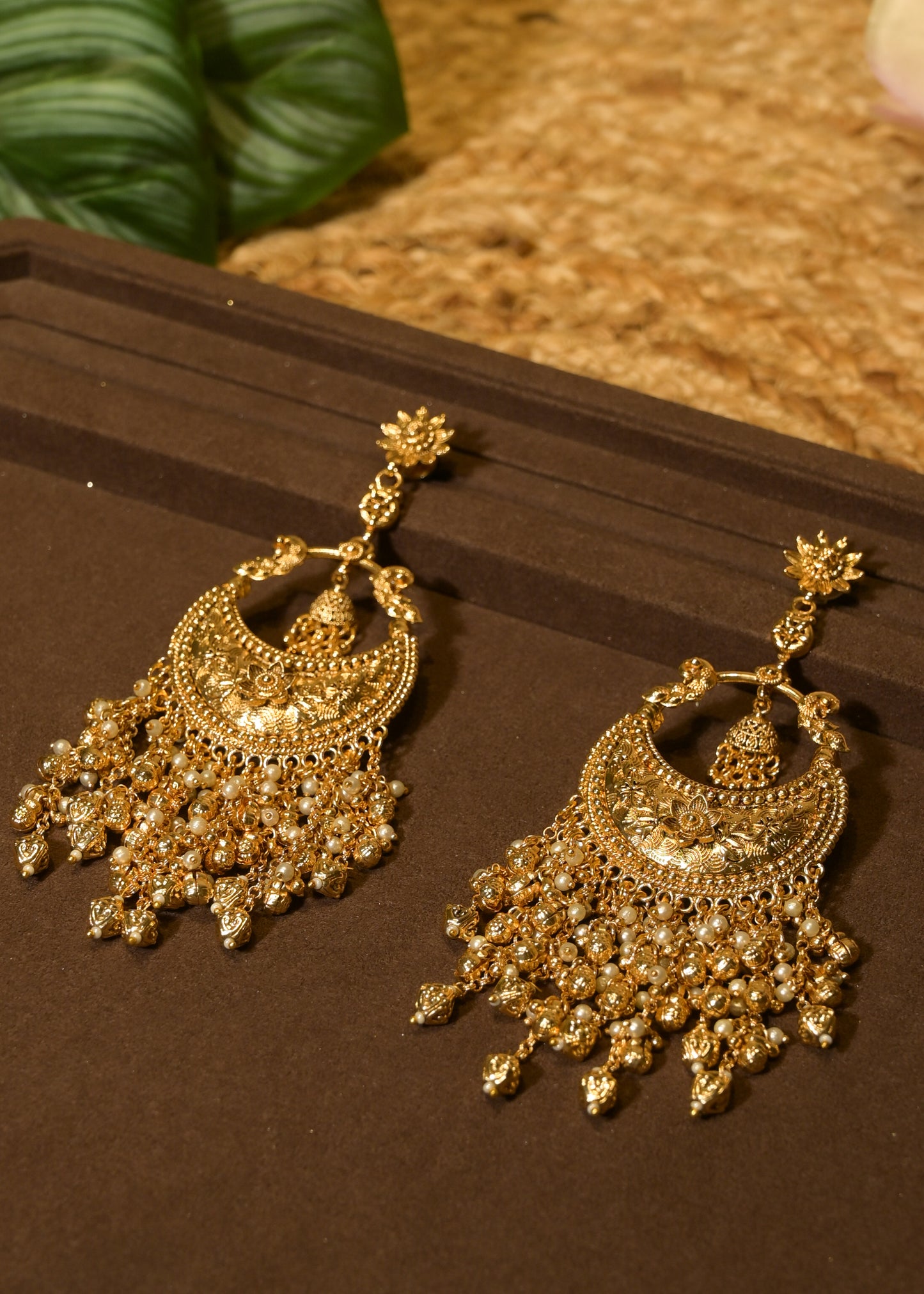 Sunehri Chandbali Earrings