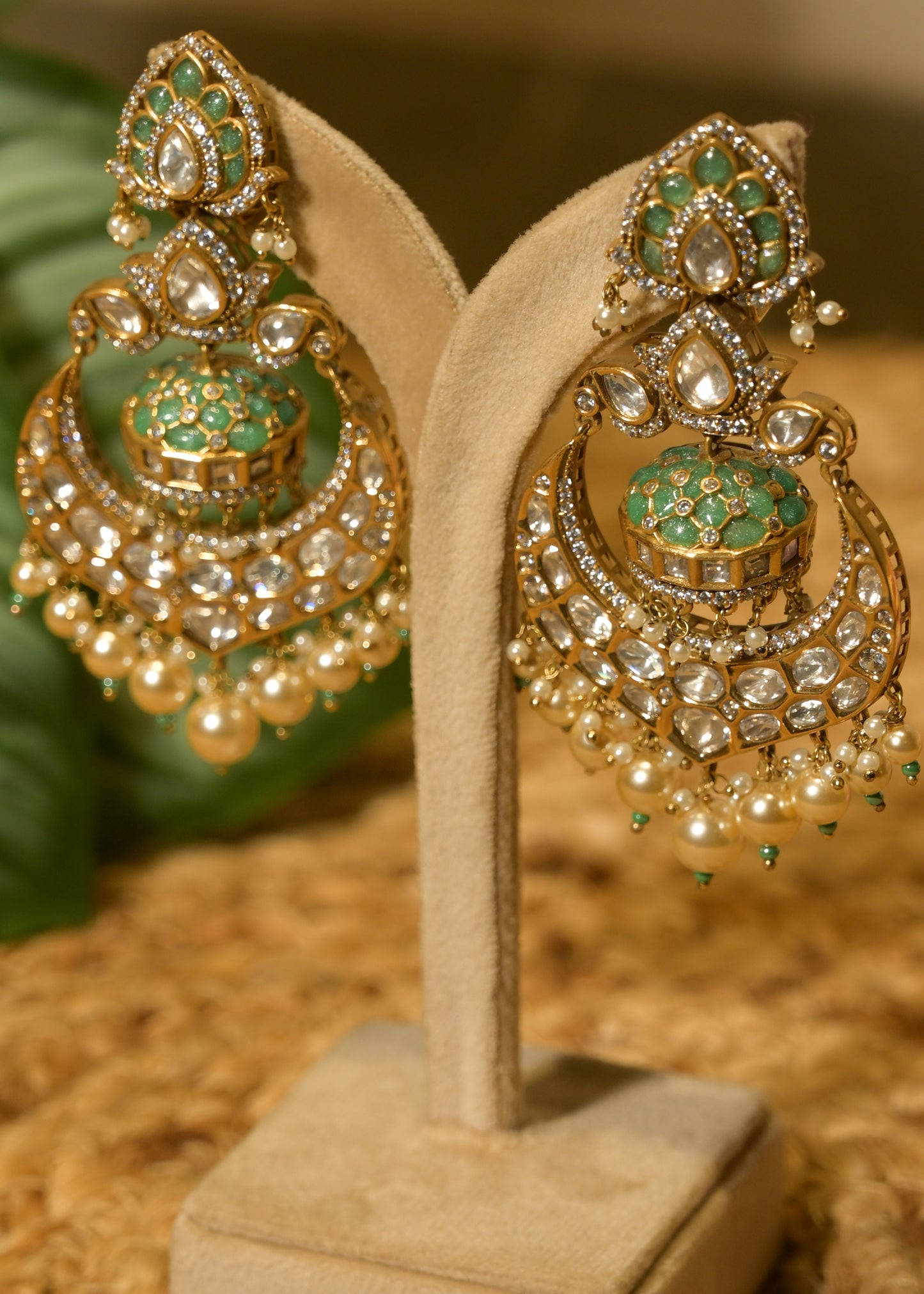 Jade Jhoomar Chandbali Earrings