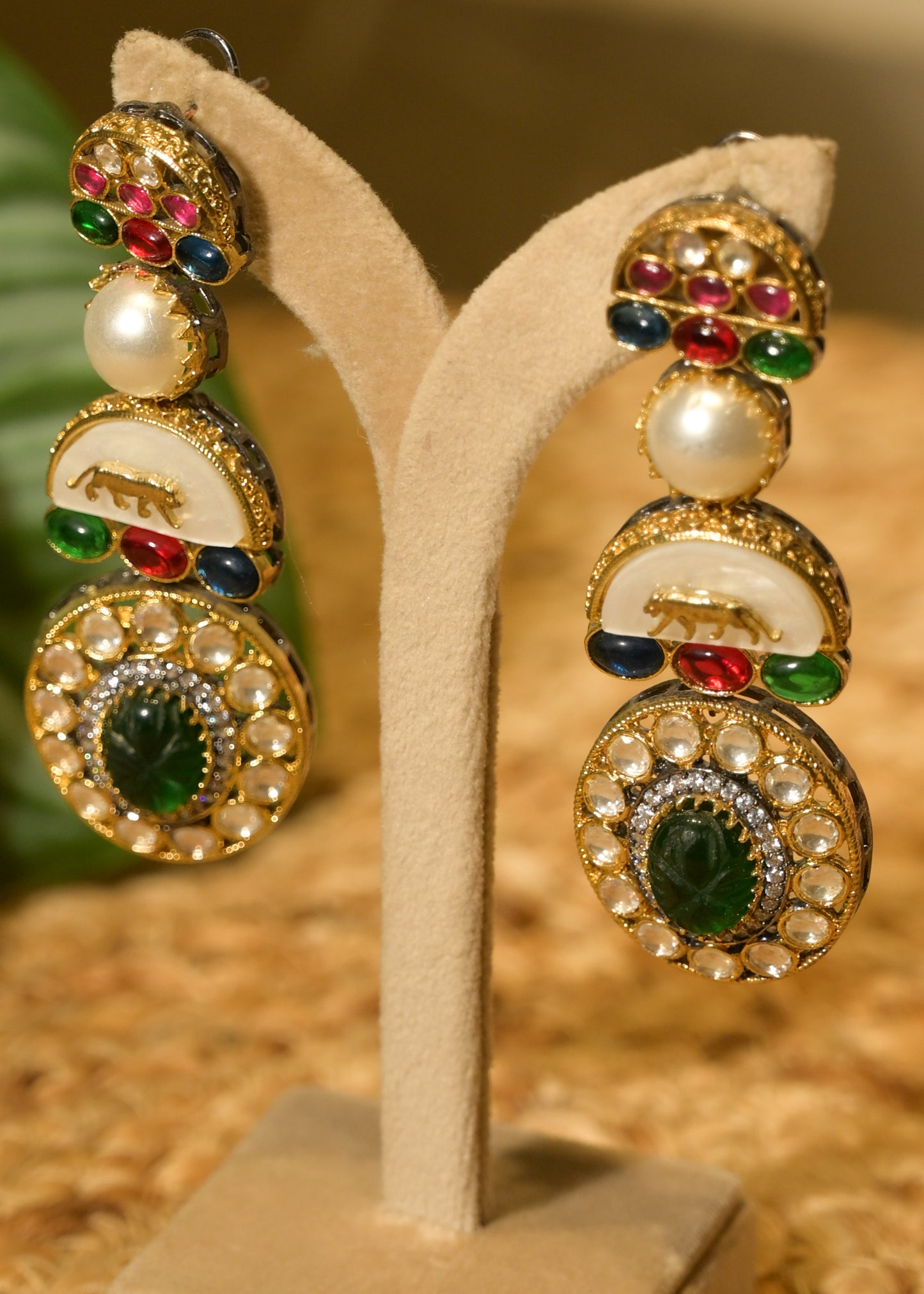 Navrang Tiger Royal Earrings