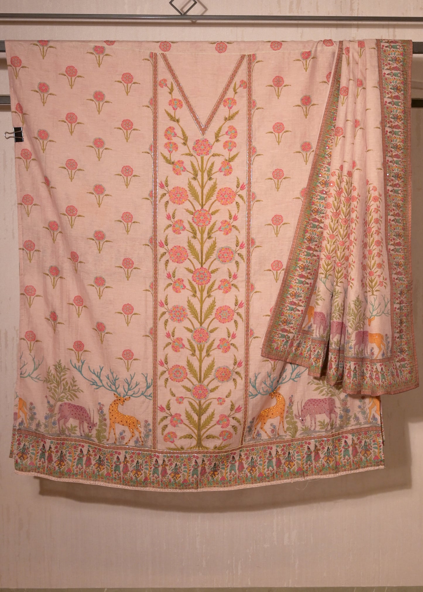 Aranya Pink Cotton Floral Suit Set
