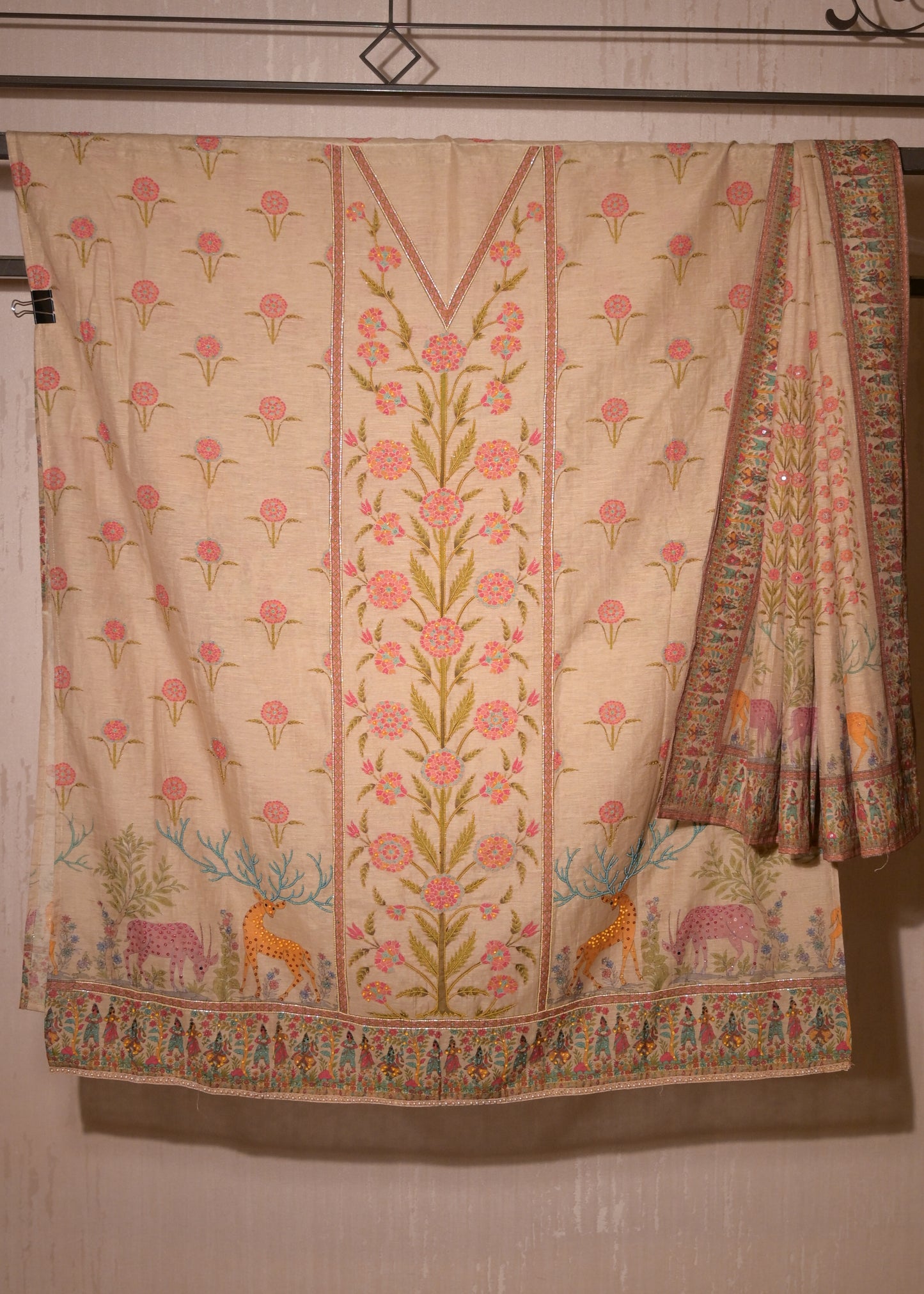 Aranya Brown Cotton Floral Suit Set