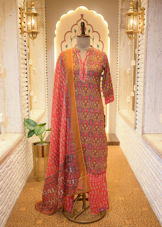 Niyati Pink Stitched Suit Set