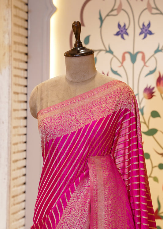 Rani Chinon Leheriya Saree