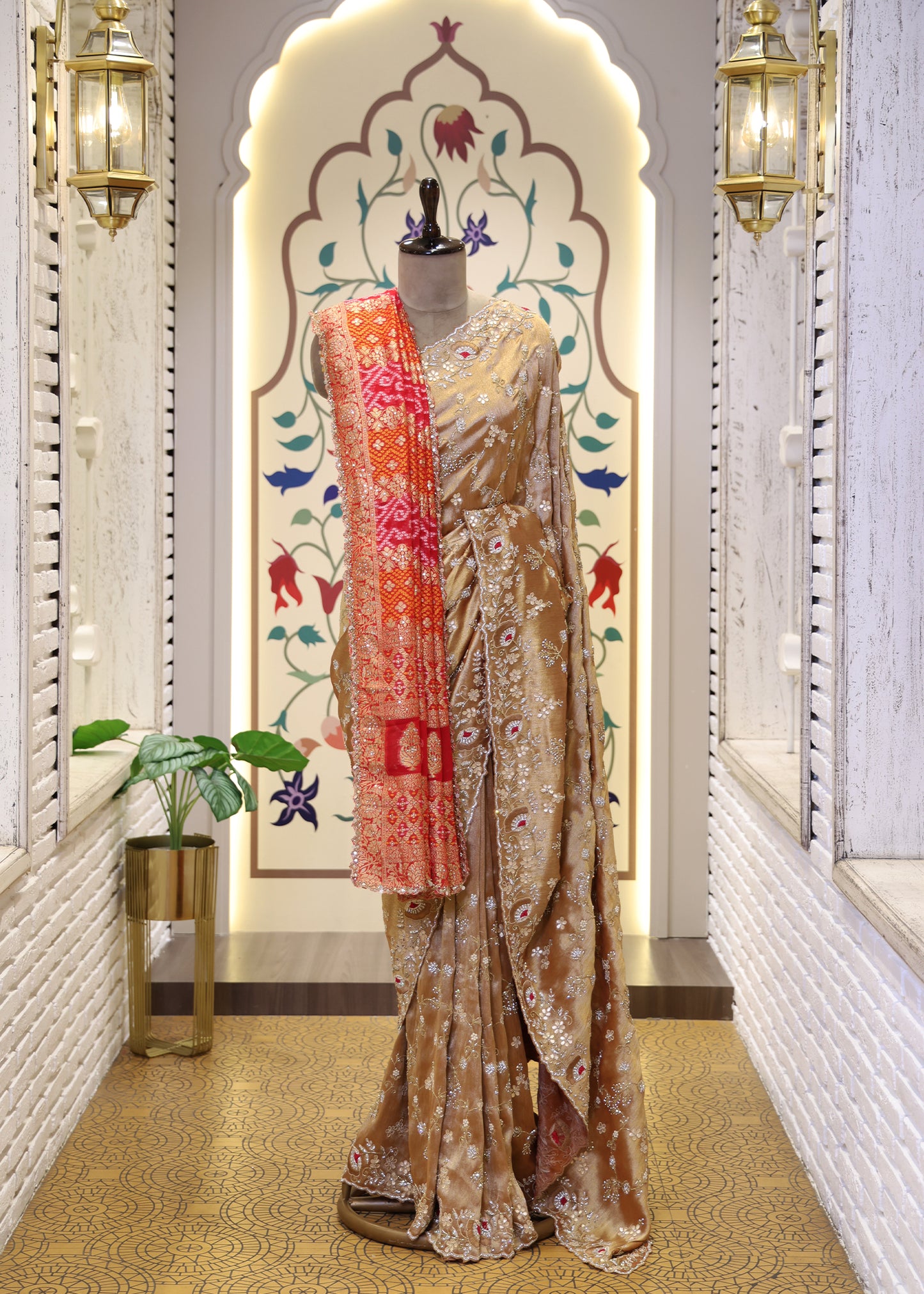 Red & Orange Bridal Dupatta