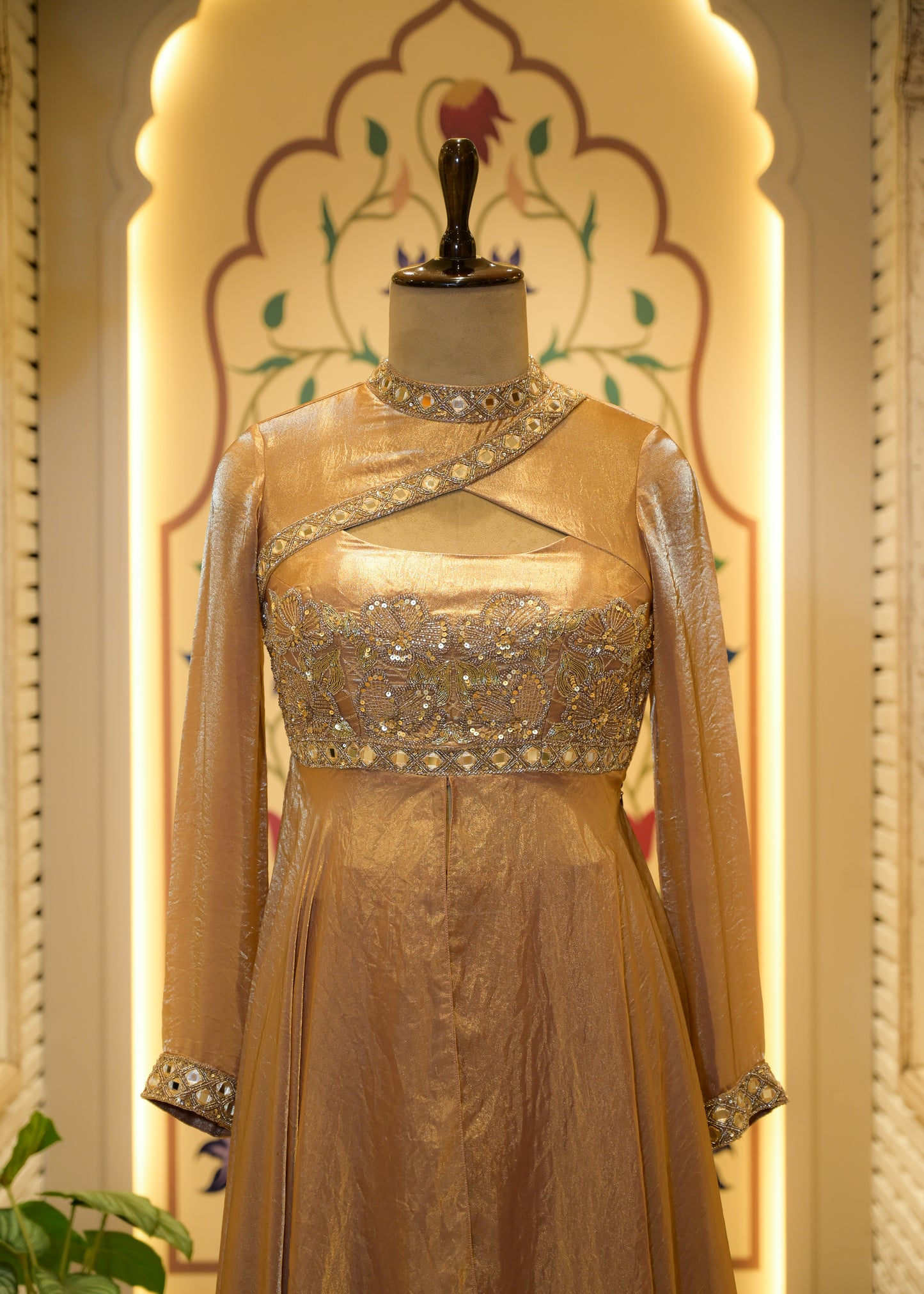 Aurelia Gold Embellished Indo-Western Plazo Set