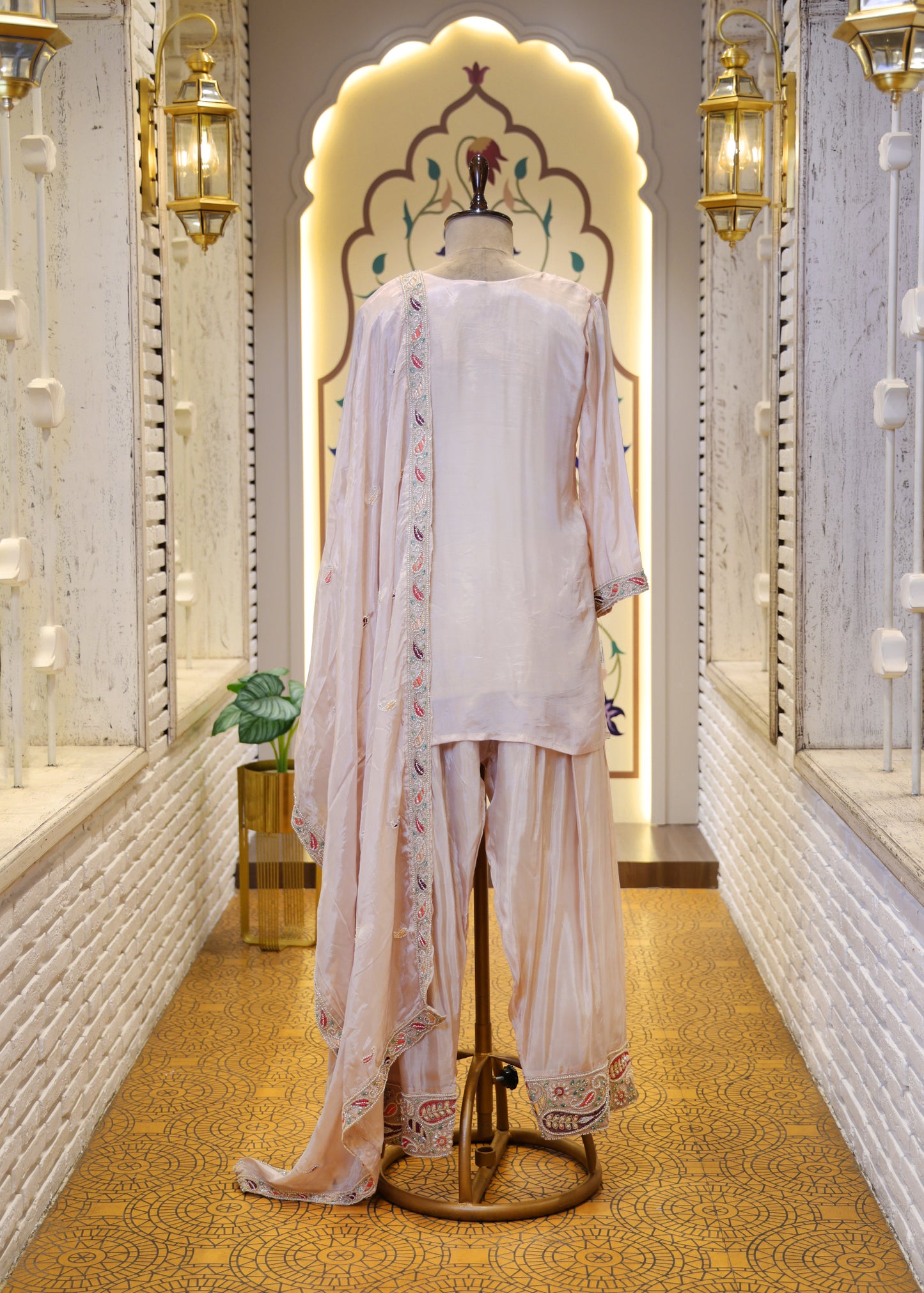 Varsha Pink Farshi Salwaar Suit with Dupatta