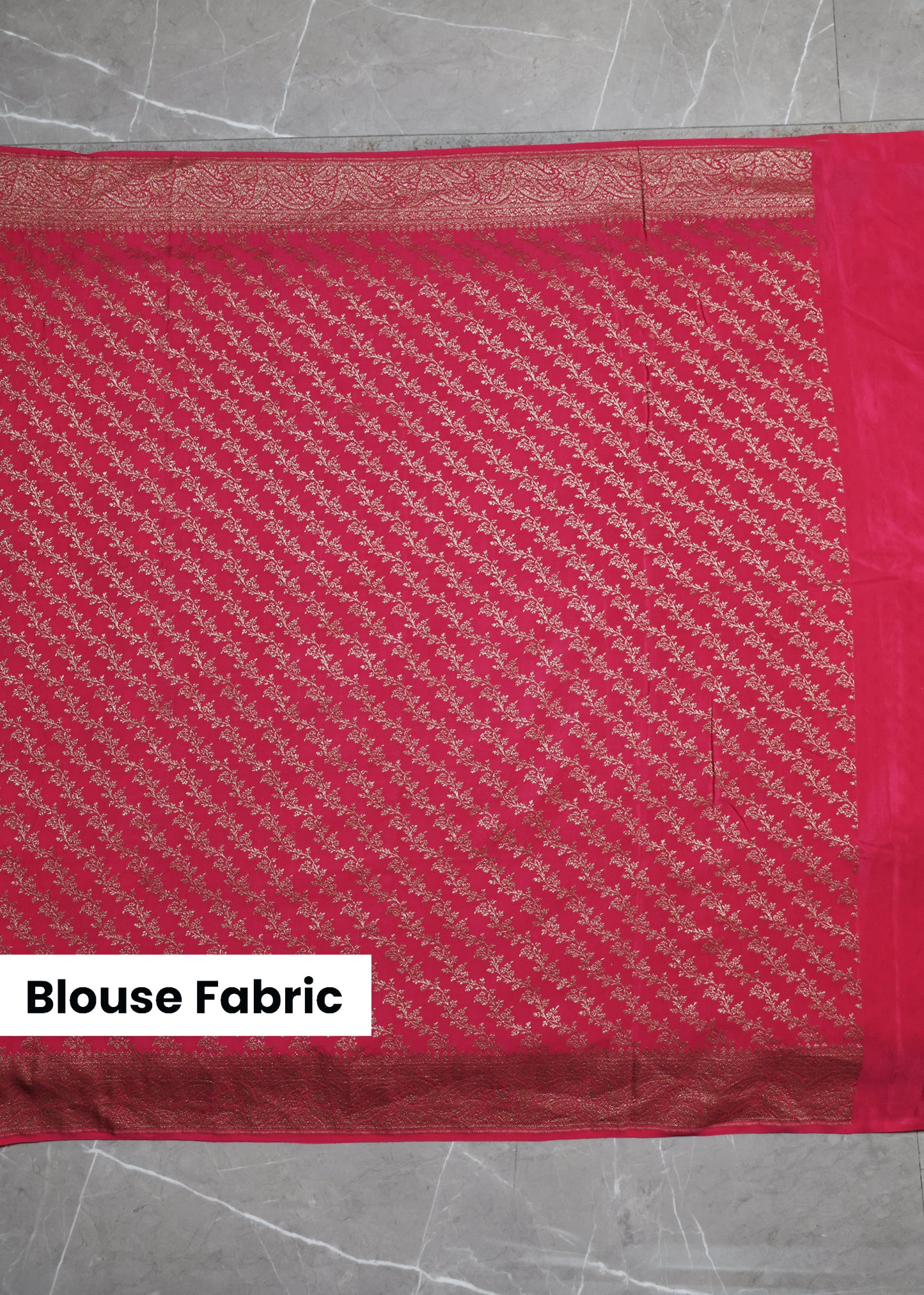 Tarini Pink Banarasi Pure Crepe Saree with Unstitched Blouse