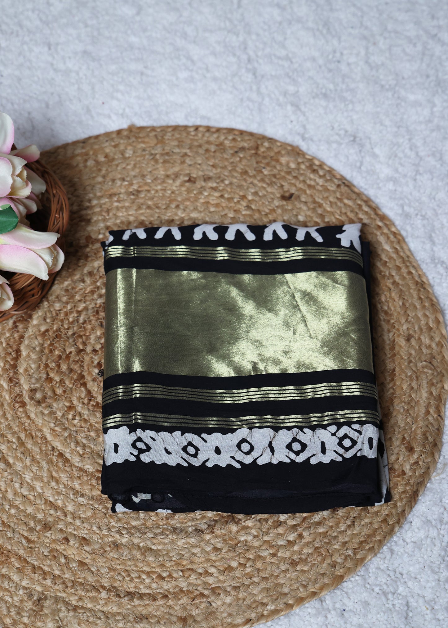 Vaani Tie n Dye Black Unstitched Suit Set