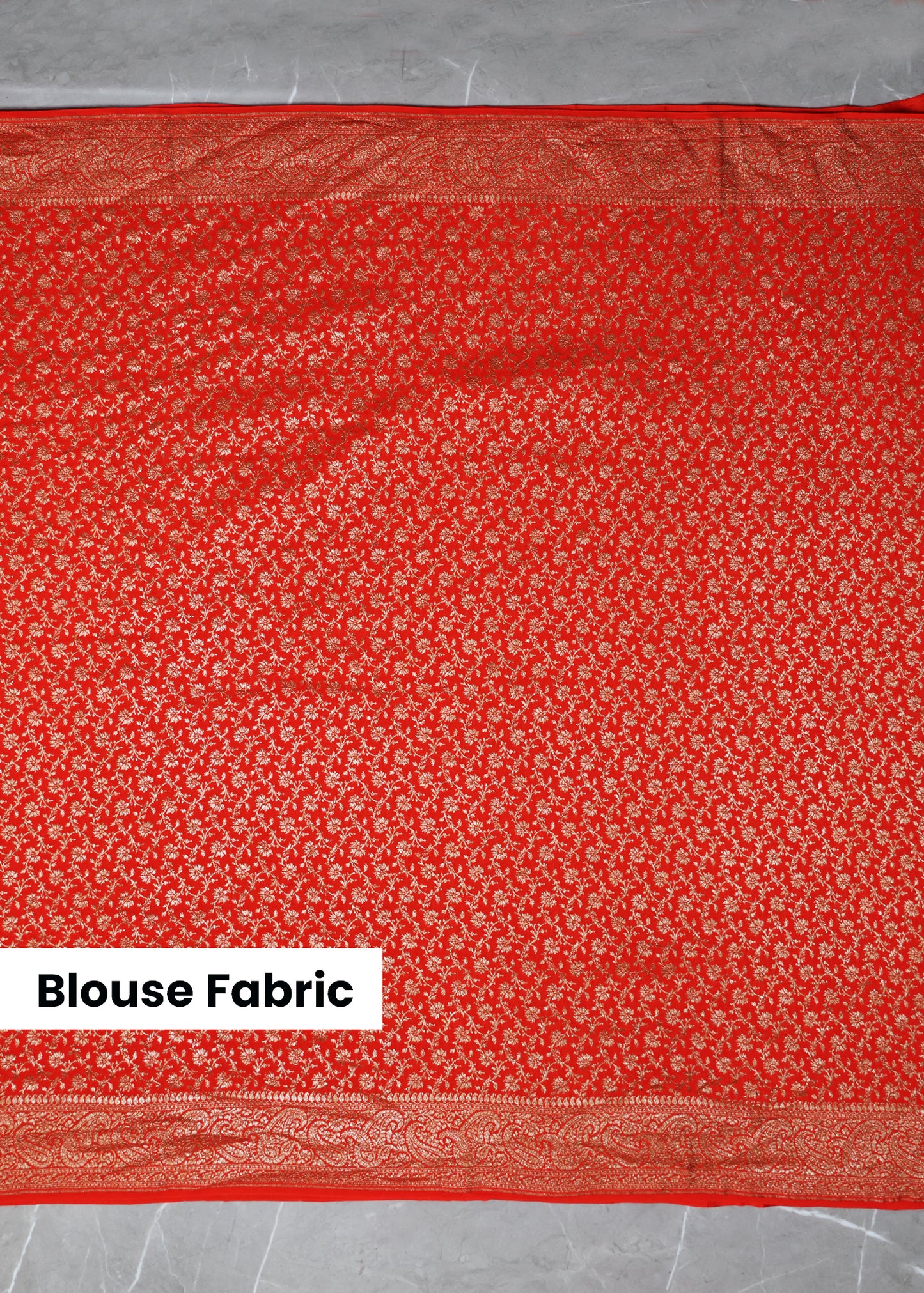 Tarini Orange Banarasi Pure Crepe Saree with Unstitched Blouse