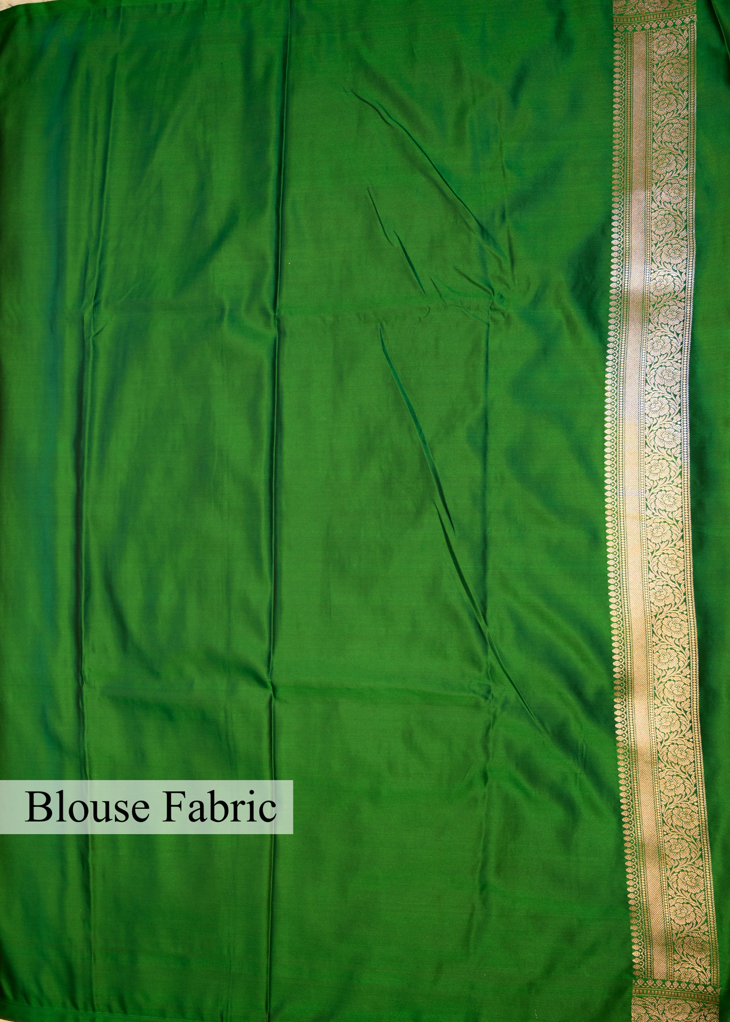 Green Banarasi Kattan Silk Booti Zari Border with Unstitched Blouse