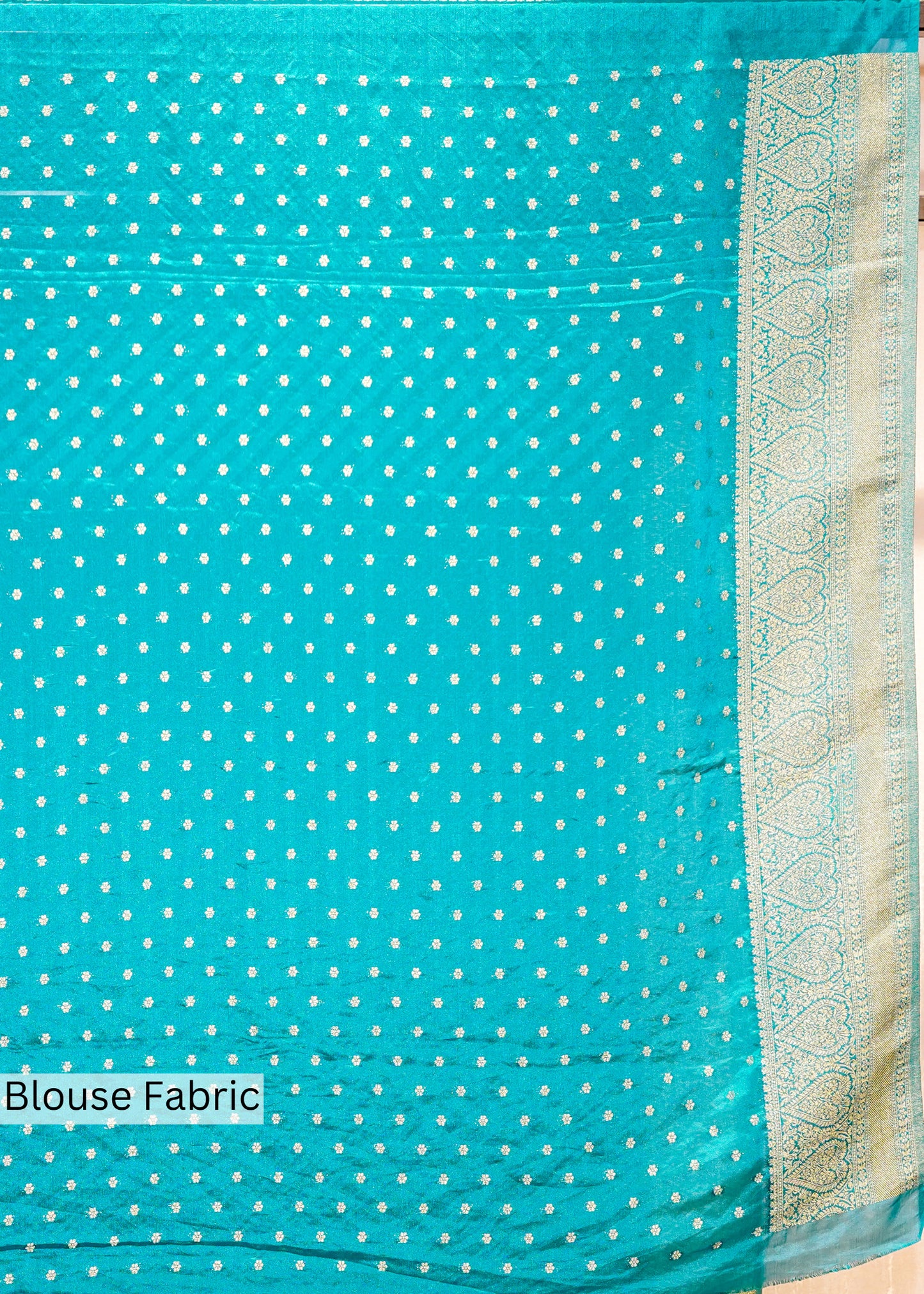Teel Blue Chinon Leheriya Saree