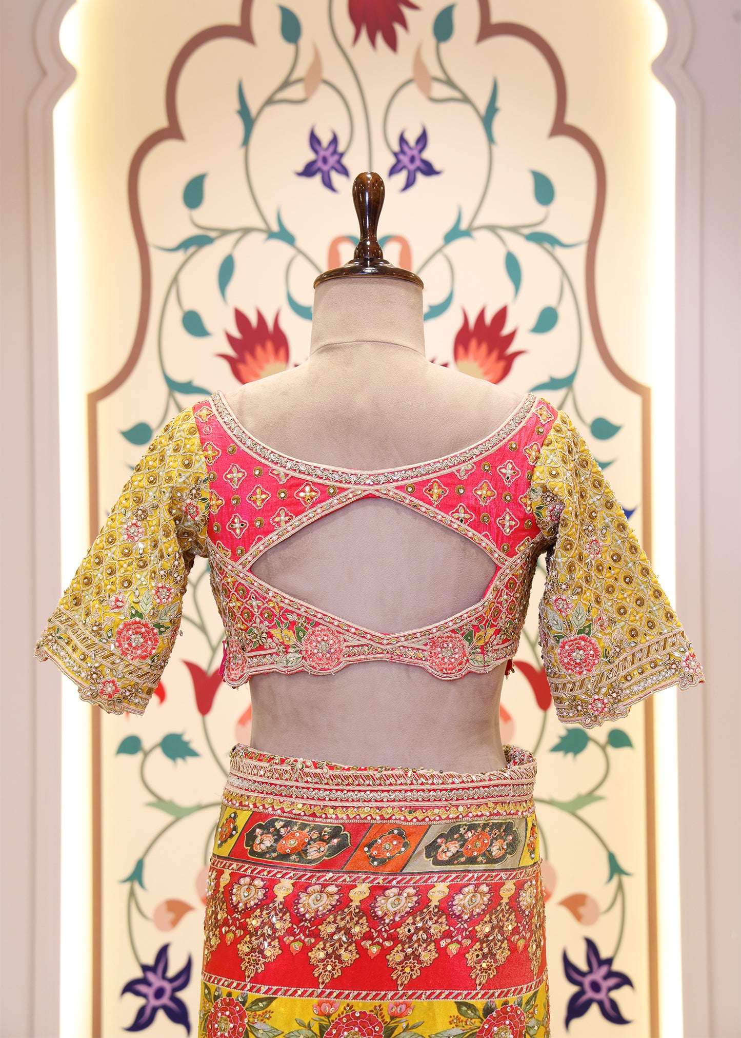 Tanvi Mustard Saree with Stitched Blouse