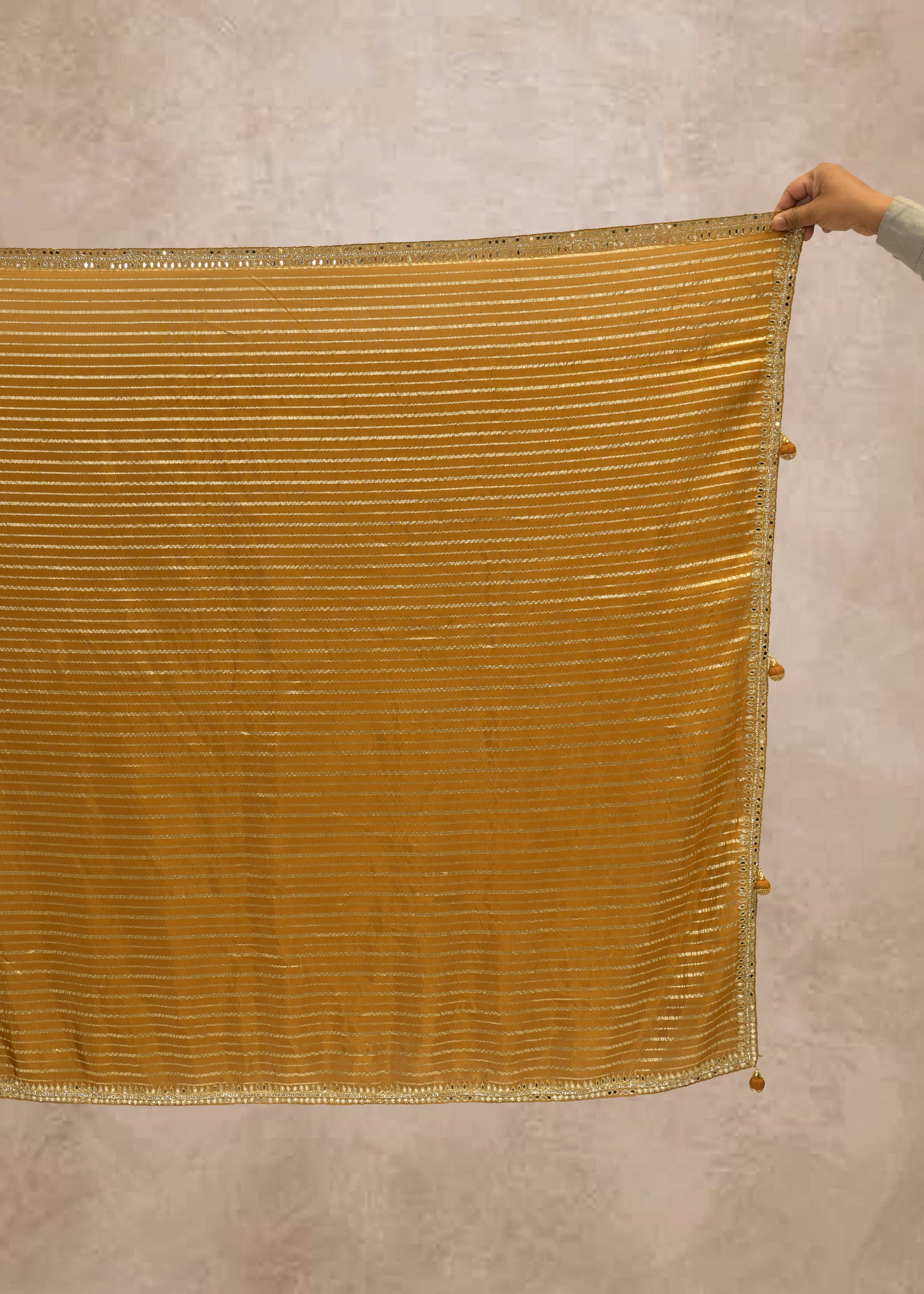 Mehendi Green Striped Zari Organza Sarees with Stitched Blouse