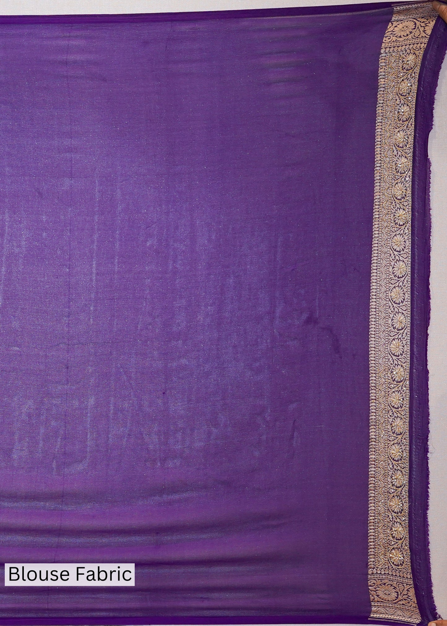Bright Purple khadi Georgette Booti Saree with Zardozi Embroidery