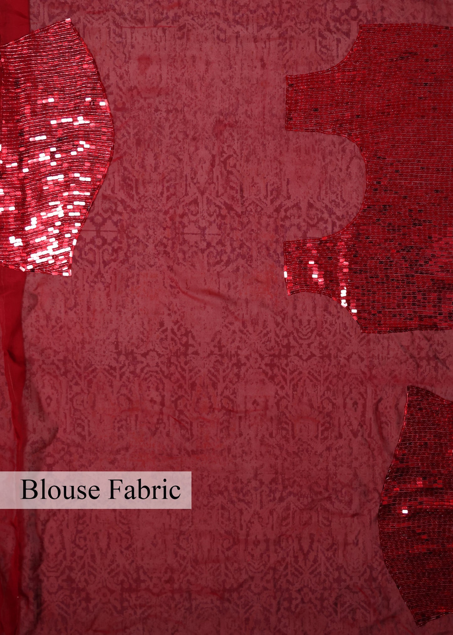 Karina Solid Red Heavy Sequin Saree