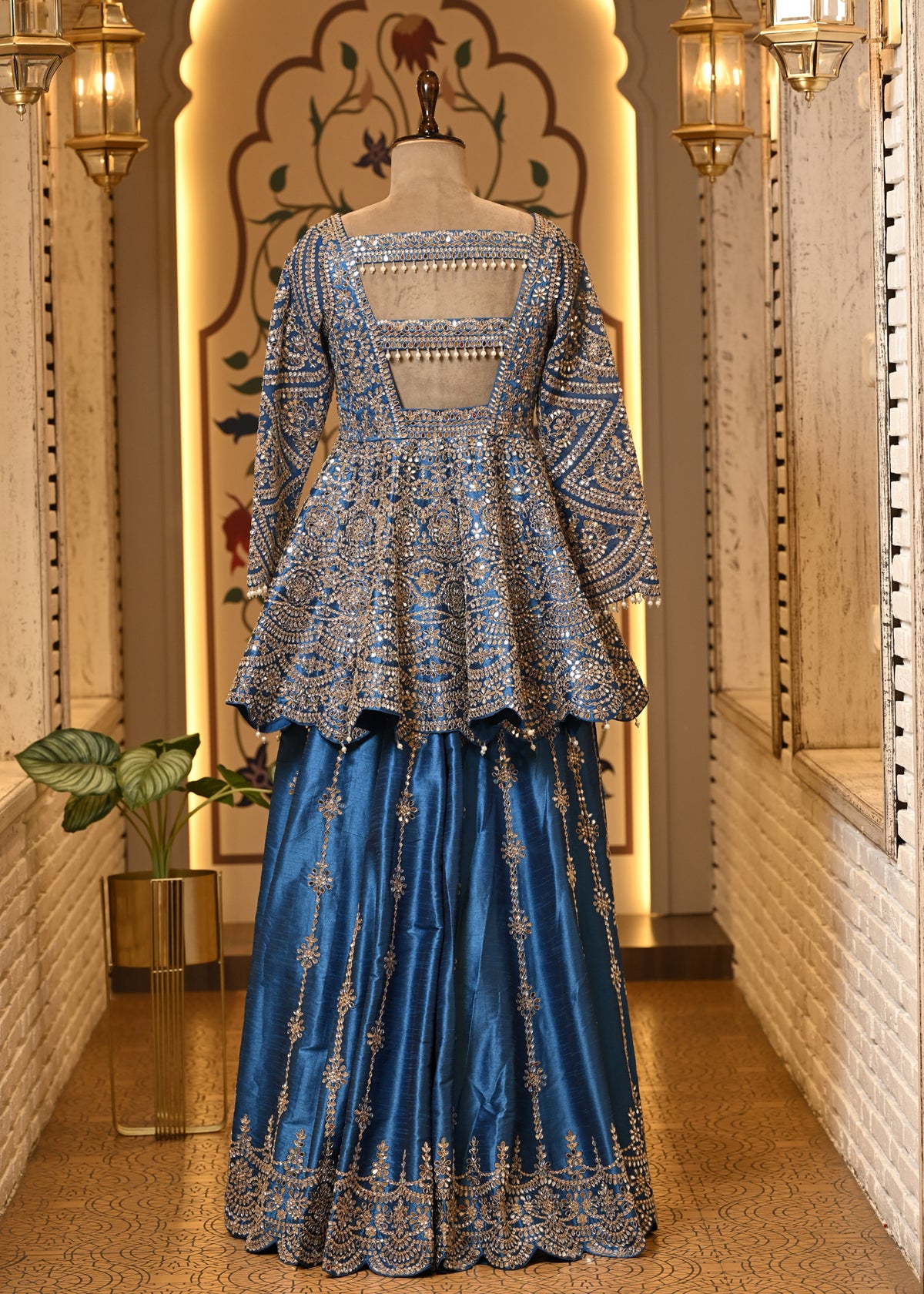 Avantika Peplum Blue Sharara Set with Dupatta