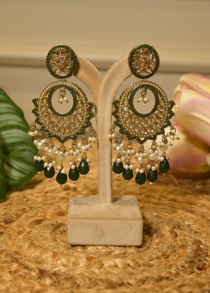 Panna Pushpa Chandbalis Earrings