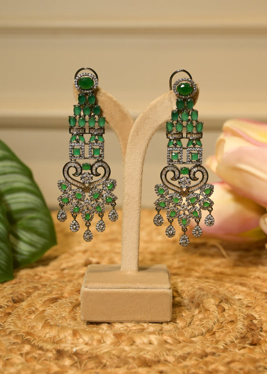 Jade Palace Heavy AD Earrings