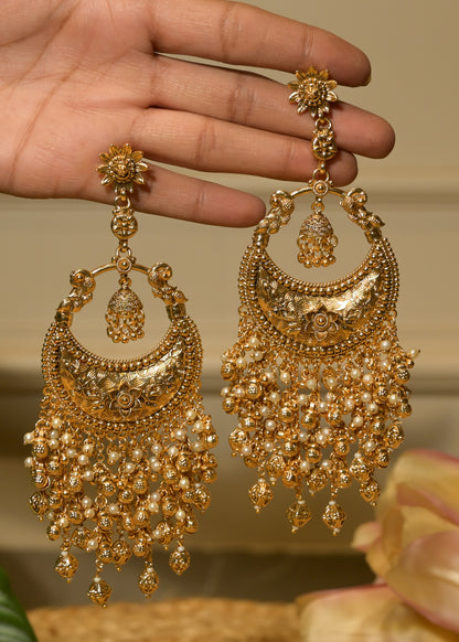 Sunehri Chandbali Earrings