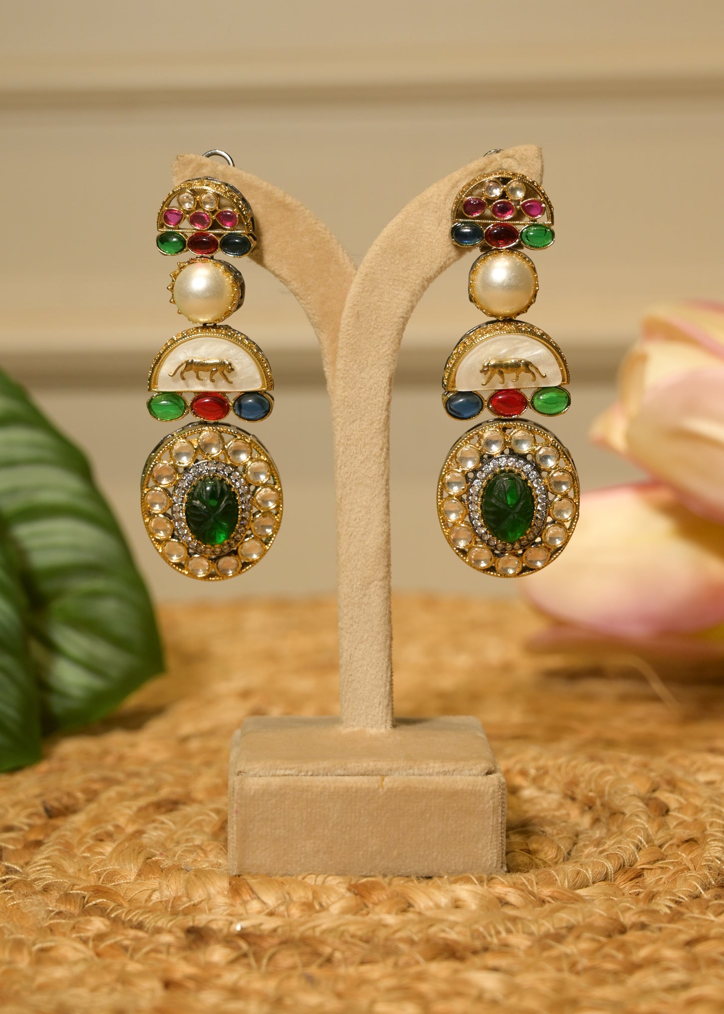 Navrang Tiger Royal Earrings