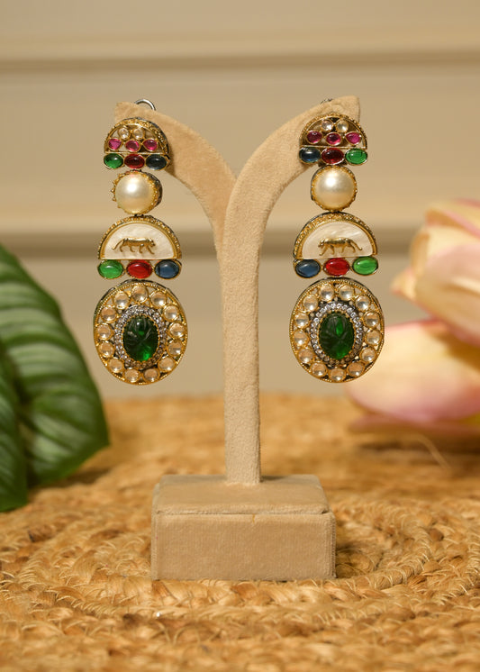 Navrang Tiger Royal Earrings