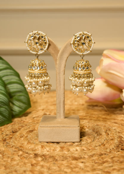 Chandani Pearl Drop Jhumka Earrings