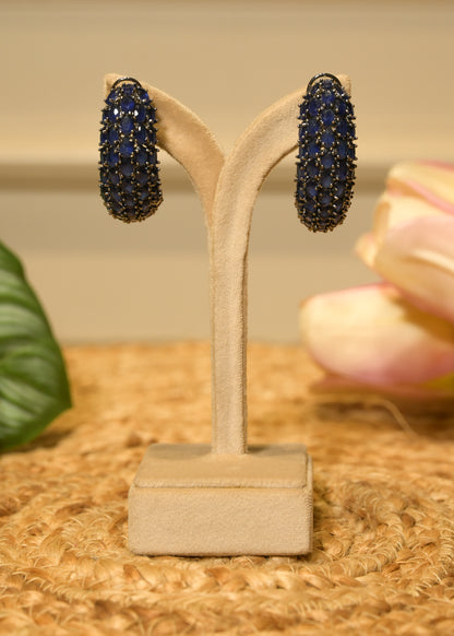 Blue Velvet Luxe Hoops Earrings
