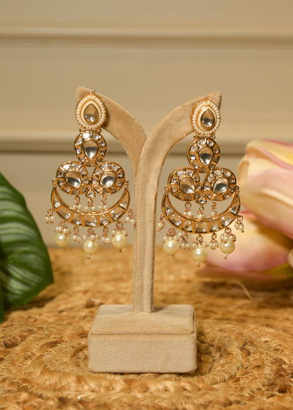Dastoor Kundan Chandbali Earrings