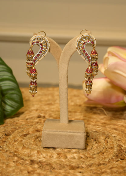 Surkh Paisley Jhumki Earrings