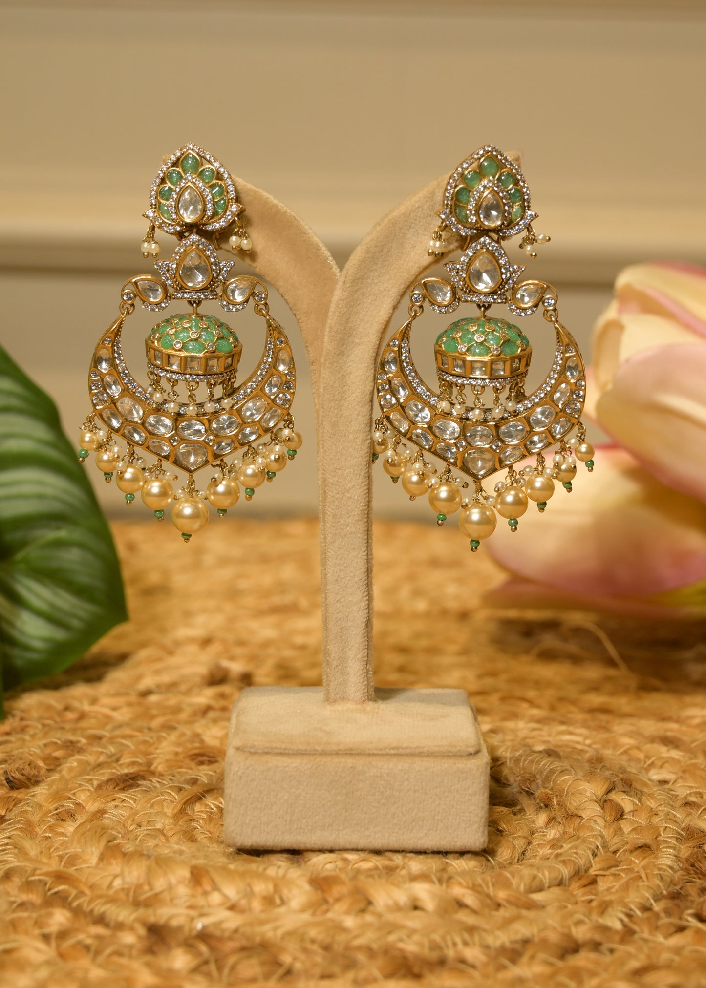 Jade Jhoomar Chandbali Earrings