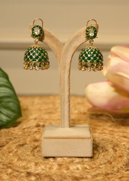 Emerald Green Noor Jhumka Earrings