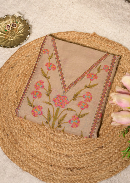 Aranya Brown Cotton Floral Suit Set