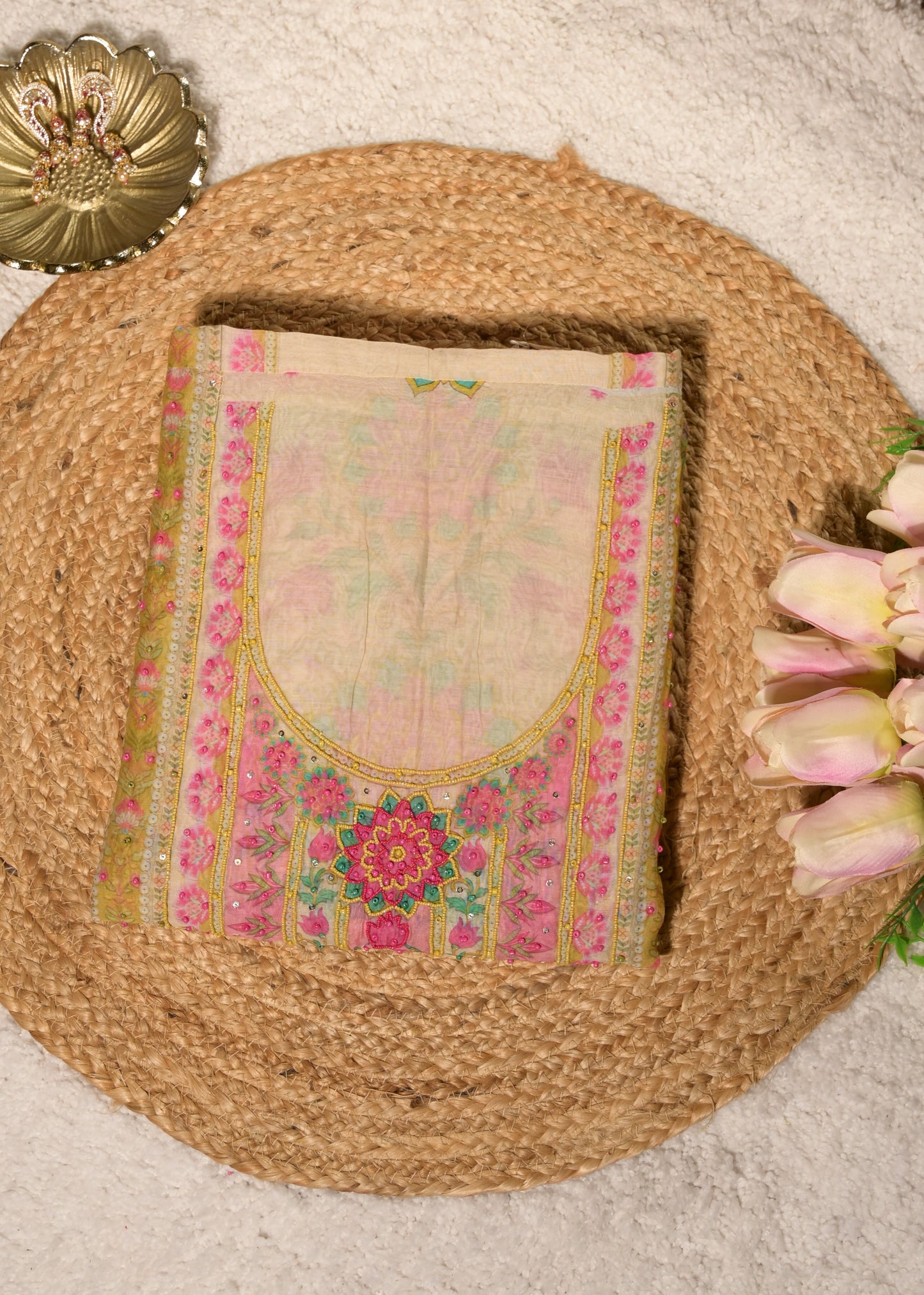 Amber Pink Cotton Floral Suit Set