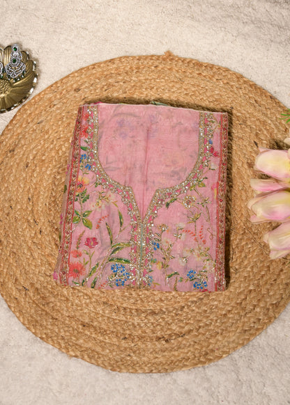Gulnaar Pink Cotton Floral Suit Set