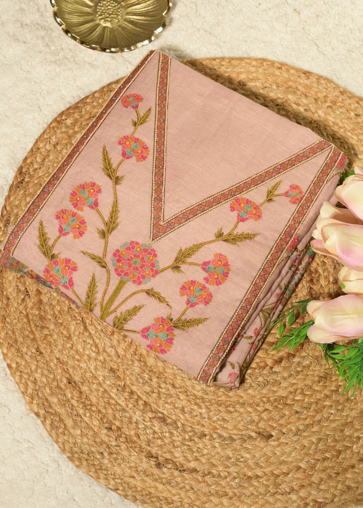 Aranya Pink Cotton Floral Suit Set