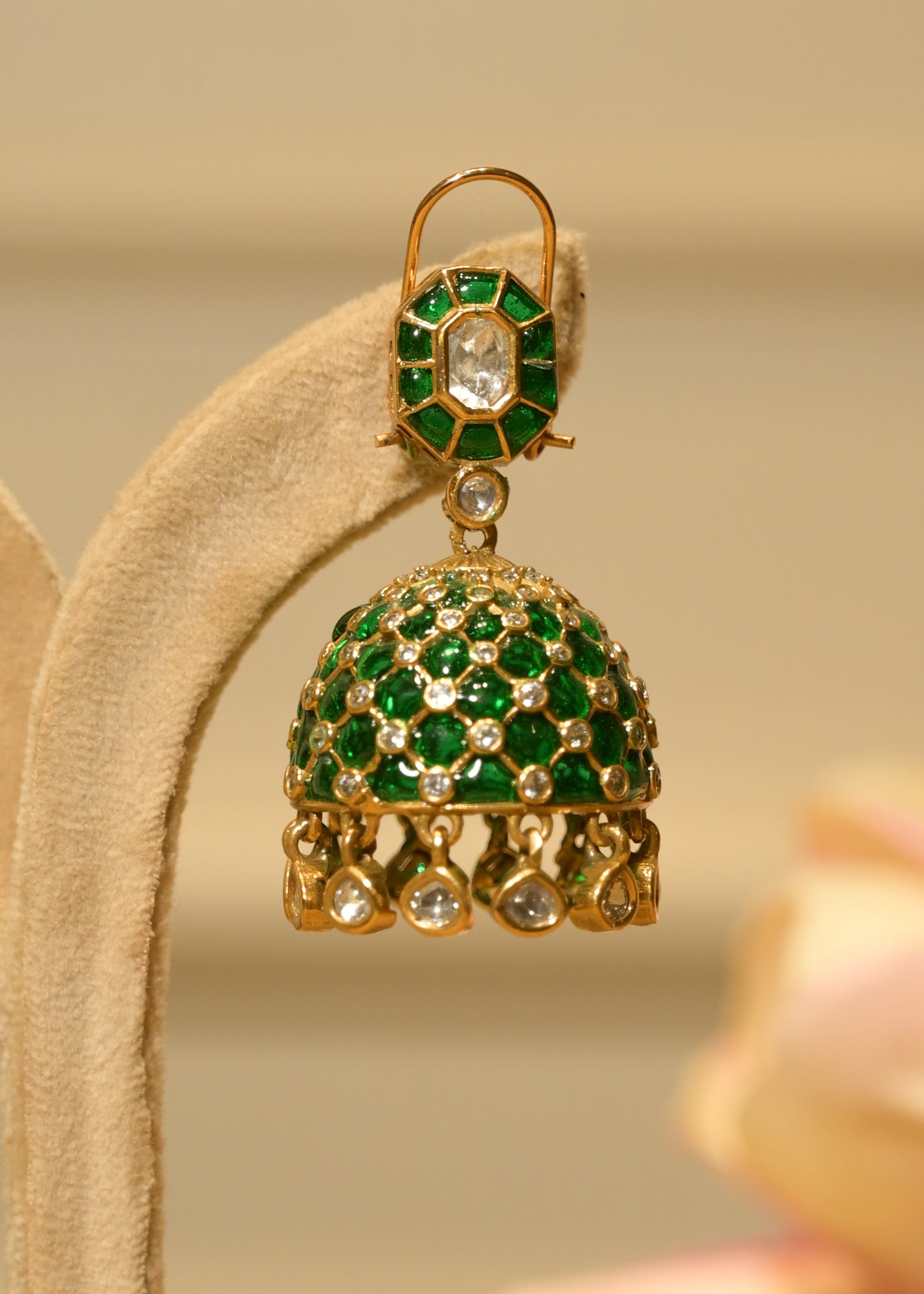 Emerald Green Noor Jhumka Earrings