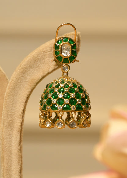 Emerald Green Noor Jhumka Earrings