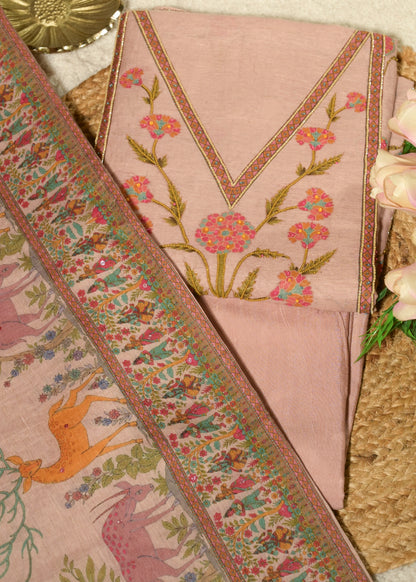 Aranya Pink Cotton Floral Suit Set