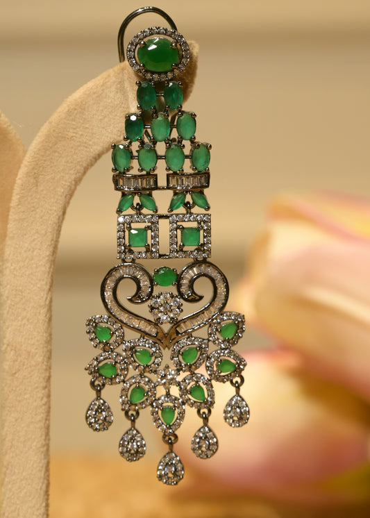 Jade Palace Heavy AD Earrings
