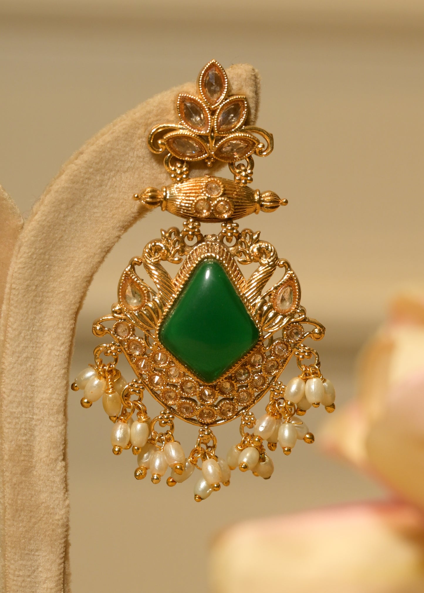 Zeenat Panna Jhumka Earrings