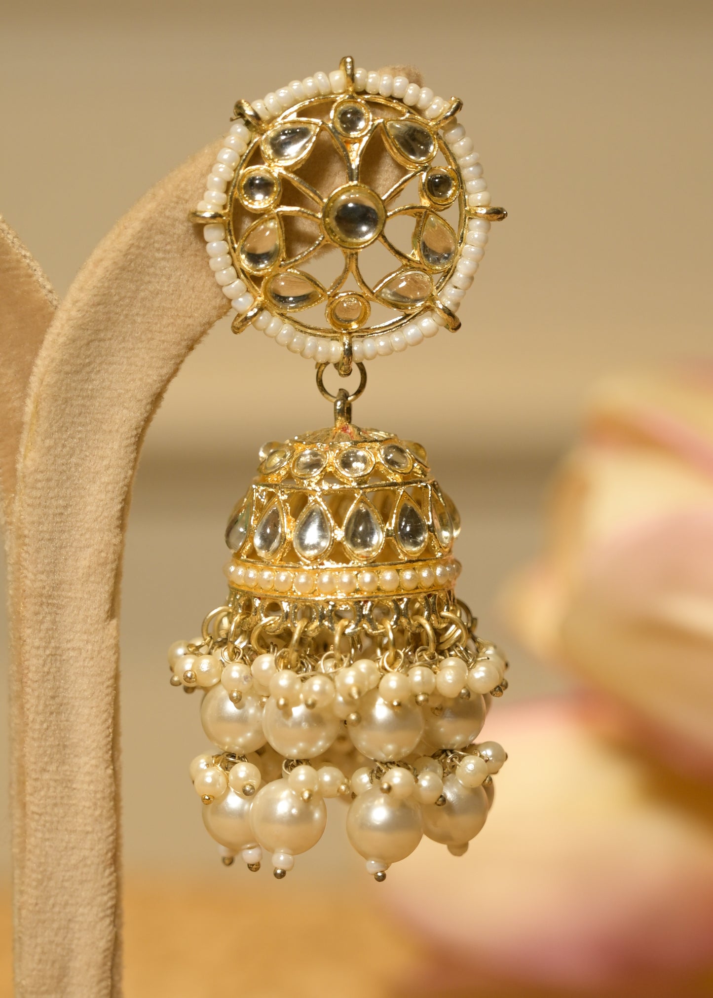Chandani Pearl Drop Jhumka Earrings