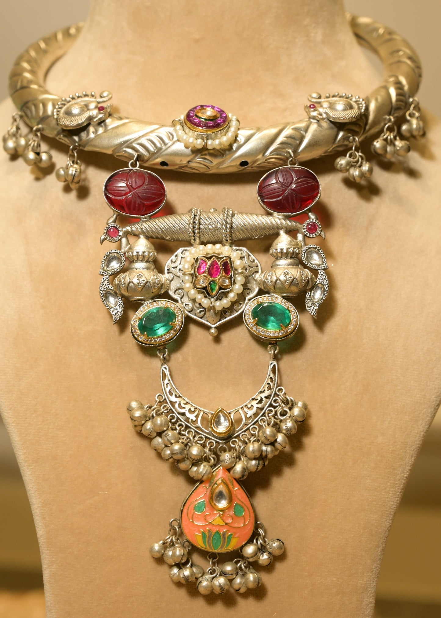 Roohani Silver Oxidised Set