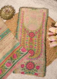 Amber Yellow Cotton Floral Suit Set