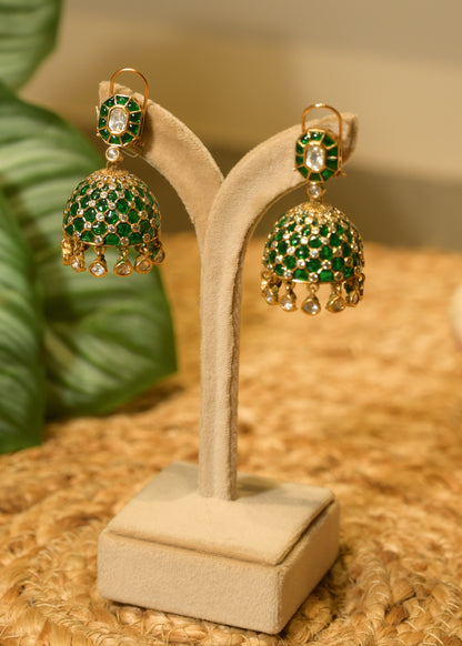 Emerald Green Noor Jhumka Earrings
