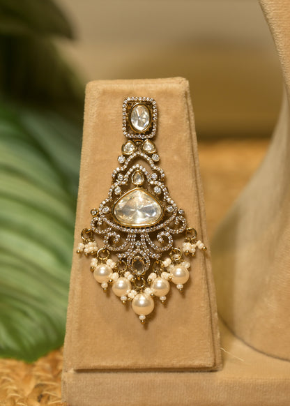 Chandbali Polki Choker Set with Tikka Set