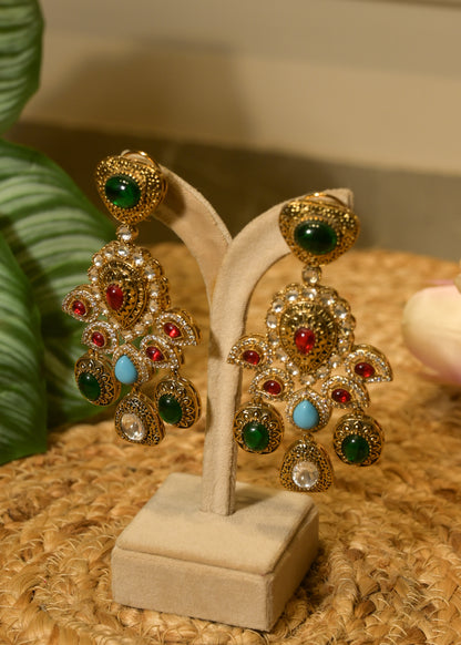 Mayura Ratna Morni Heavy Earrings