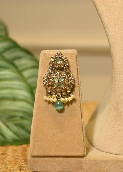 Firoza Mint Choker Set with Tikka