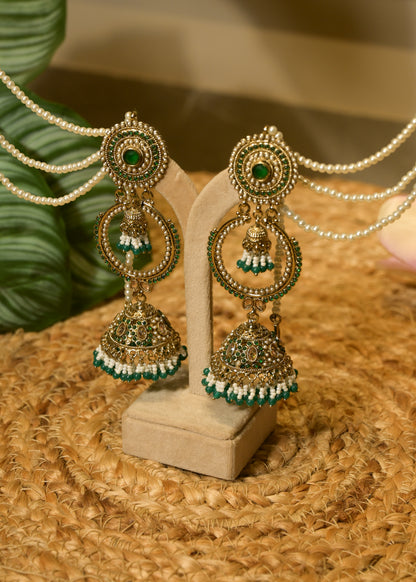 Panna Pearl Chand Jhumka with Tanna